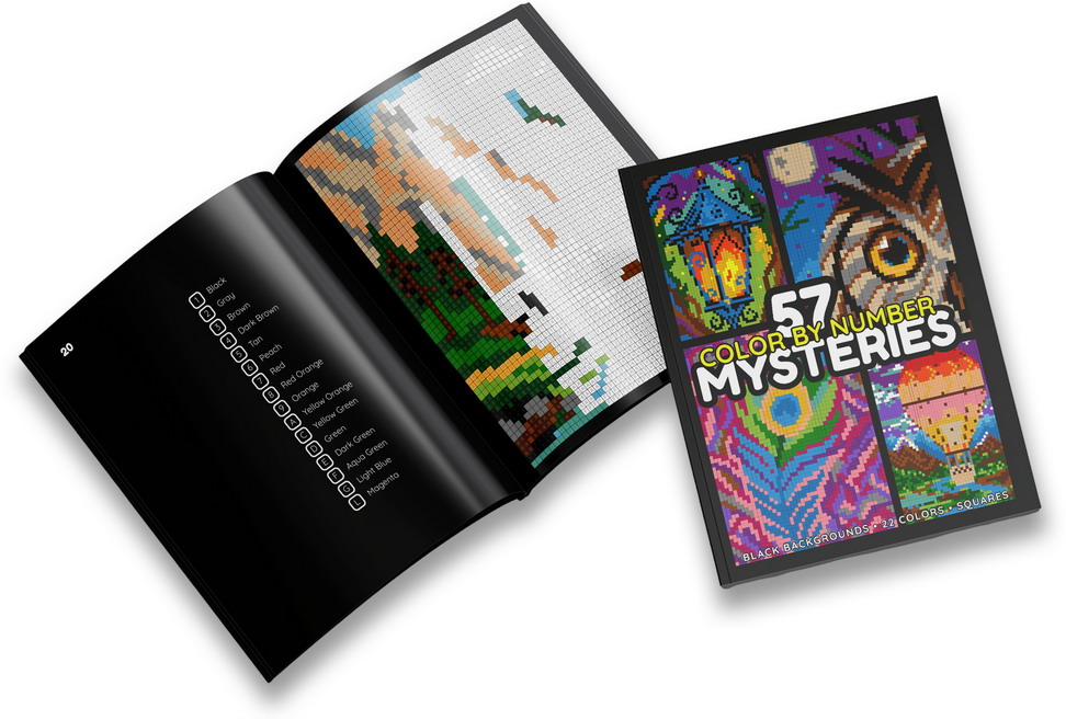 57 Mysteries Color By Number Book, Opened