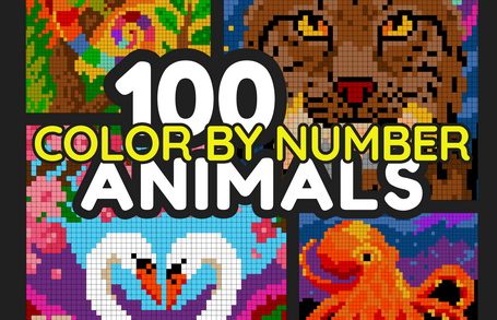 100 Animals - Color-By-Number