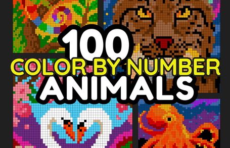 100 Animals - Color-By-Number