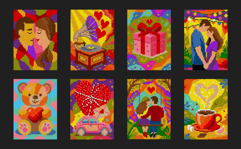 Love color-by-number - 8 pages revealed