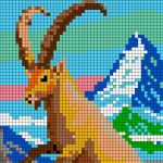 Mountain Goat - Free PDF Pixel Color By Number Page